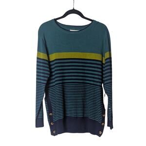 ISLE Sweater Womens Large Coastal Grandma Nautical Fisherman Preppy Fall NWOT